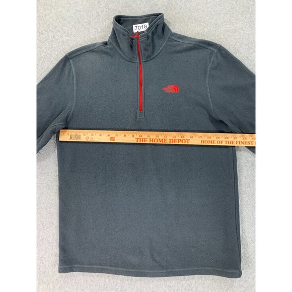 The North Face 1/4 Zip Fleece Pullover Shirt (Men's‎ Medium) Gray/Red - Picture 8 of 12